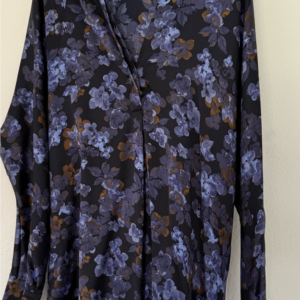 Vince Black and Purple Floral Top